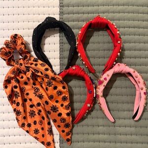 Miscellaneous Headband Set - Orange, Black, Red, Pink